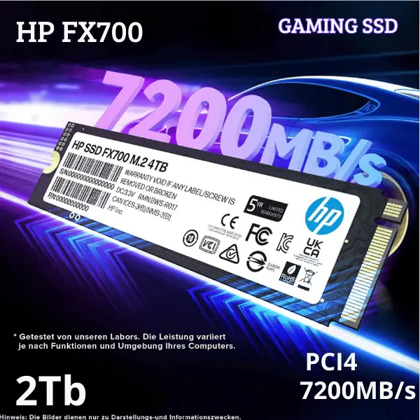 HP 2TB FX700  SSD PCIe Gen 4×4 M.2  2280 PC GAMER