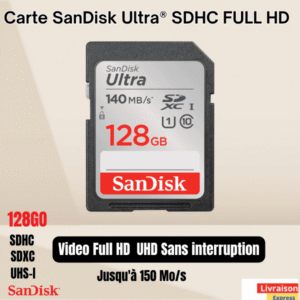 Carte SanDisk Ultra 128GO SDHC™ , SDCARD SDXC™ UHS-I Full HD
