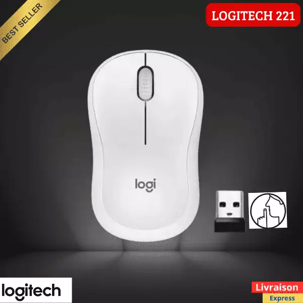Souris  Logitech M221 2.4 GHz ( sans fil silencieuse )