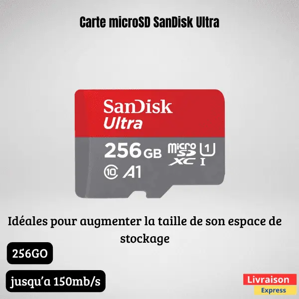SanDisk 256Go Ultra microSDXC, Carte micro sd A1