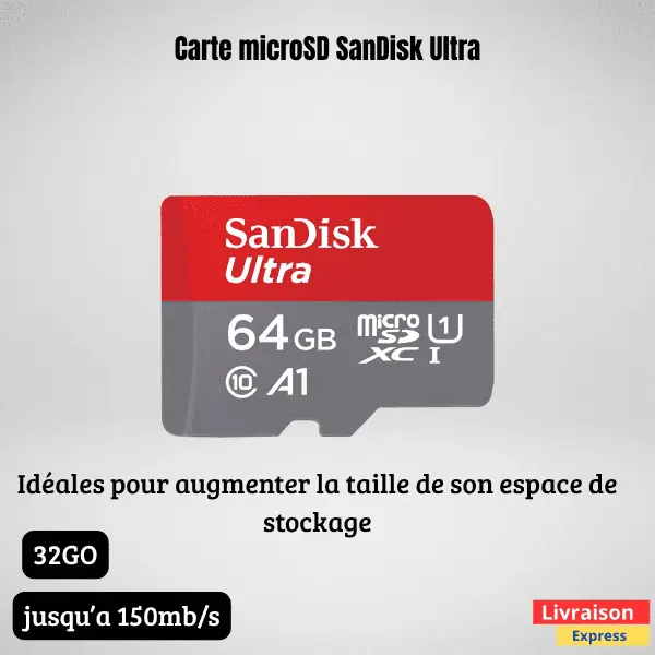 SanDisk 64Go Ultra microSDXC, Carte micro sd A1
