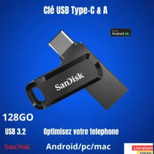 Clé double connectique USB Type-C™ 128GO Ultra Dual Drive
