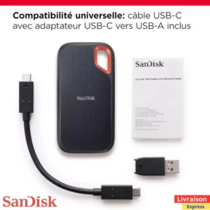 SanDisk Extreme Portable SSD 1TB disque SSD externe NVMe USB-C