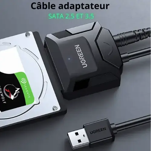 Câble adaptateur UGREEN CR108 SATA vers USB 3.0