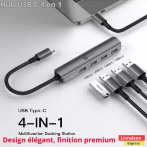 Multiport hub  USB-C 4 en 1