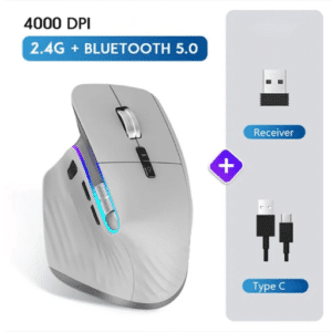 Souris PHYLINA M10 Sans Fil 2.4G/Bluetooth/ RGB Gaming 4000 PPP Programmable Rechargeable Ergonomique