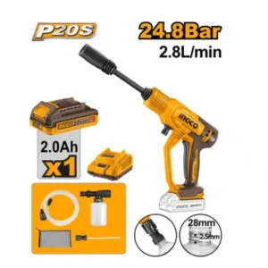 INGCO CPWLI20362 Nettoyeur Haute-Pression sans fil 20V (1 batterie) - 24,8Bar