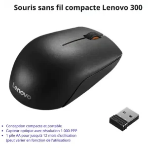 Souris sans fil compacte Lenovo 300 1000 DPI