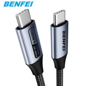 BENFEI Câble USB C vers USB C 4K 120Hz PD 100W 10Gbps Silicone 1m