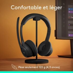 Logitech Zone 300 Casque Bluetooth Sans Fil avec Microphone Anti-Parasite Noir