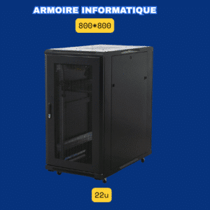 Baie de brassage au sol 22U 800 × 800 mm – Armoire réseau 19"